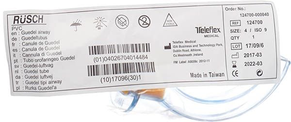Tube oropharyngé Rüsch Güdel Gr4 PVC