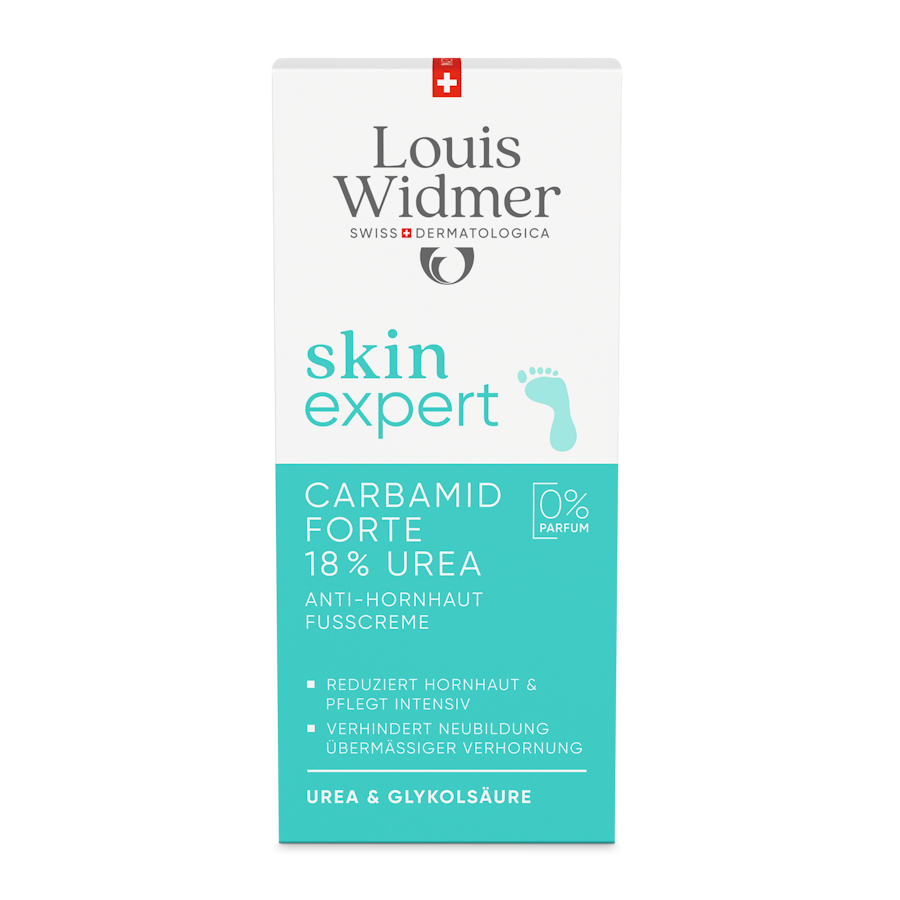 Louis Widmer skinexpert Carbamid Forte 18 % urée Crème anti-callosités pour les pieds