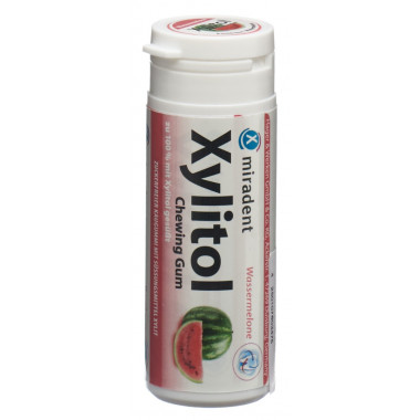Miradent Xylitol Gomme à mâcher Pastèque Ds 30 pièces Miradent Xylitol Gomme à mâcher Pastèque Ds 30 pièces