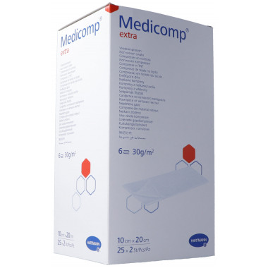 Medicomp Extra 6 fois S30 10x20cm stérile 25 x 2 pièces