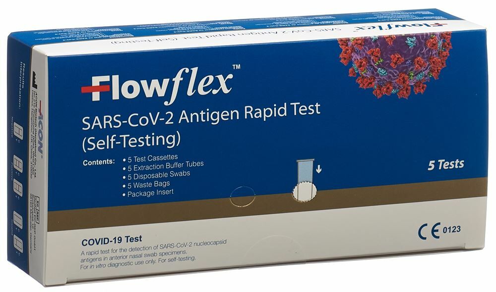 FLOWFLEX SARS-CoV-2 Ag Rapid Self-Test 5 pièces