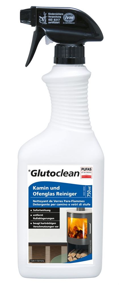 GLUTOCLEAN nettoyant cheminée+verre de poêle 750ml