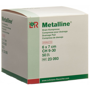 Metalline Drain Compresses 6x7cm stérile Btl 50 pièces