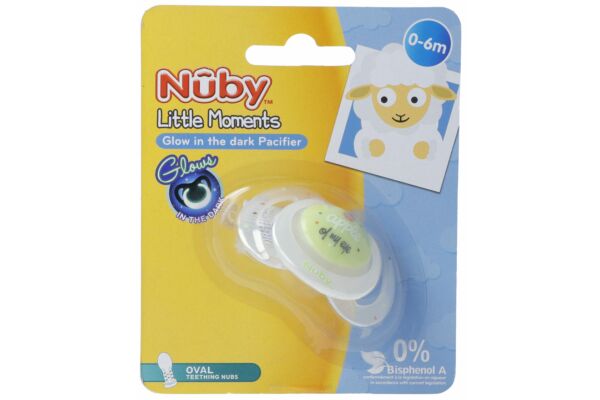 Nuby sucette lumineuse Little Moments 0-6 mois forme ovale