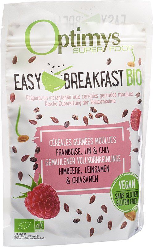 Optimys Easy Breakfast Framboise Graines de lin et de chia Bio 350g Optimys Easy Breakfast Framboise Graines de lin et de chia Bio 350g