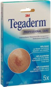 3M Tegaderm Film pansement transparent 4.4x4.4cm 5 pièces 3M Tegaderm Film pansement transparent 4.4x4.4cm 5 pièces