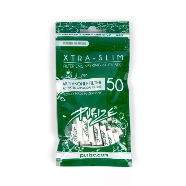 Filtre à charbon actif PURIZE® Xtra Slim WHITE 50 pièces