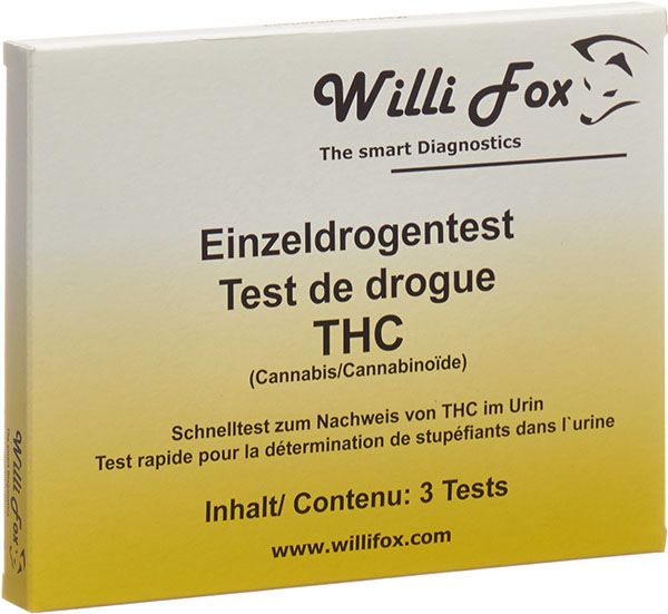 Willi Fox Test de drogue THC salive 3 pièces Willi Fox Test de drogue THC salive 3 pièces