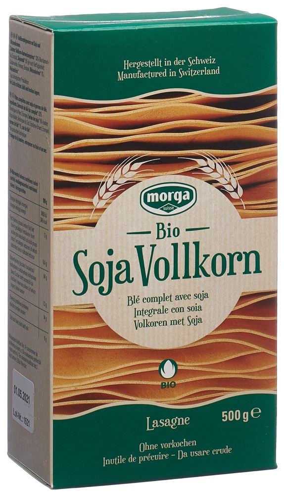 Lasagnes au soja complet bio MORGA 500g Lasagnes au soja complet bio MORGA 500g