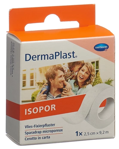 DERMAPLAST ISOPOR 2.5cmx9.2m Non-tissé blanc 12 pièces DERMAPLAST ISOPOR 2.5cmx9.2m Non-tissé blanc 12 pièces
