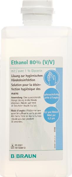 B. BRAUN Ethanol 80% Glycérine 1% Bouteille ovale de 500 ml