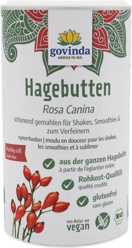 Poudre de cynorrhodon bio Govinda, boîte de 220g