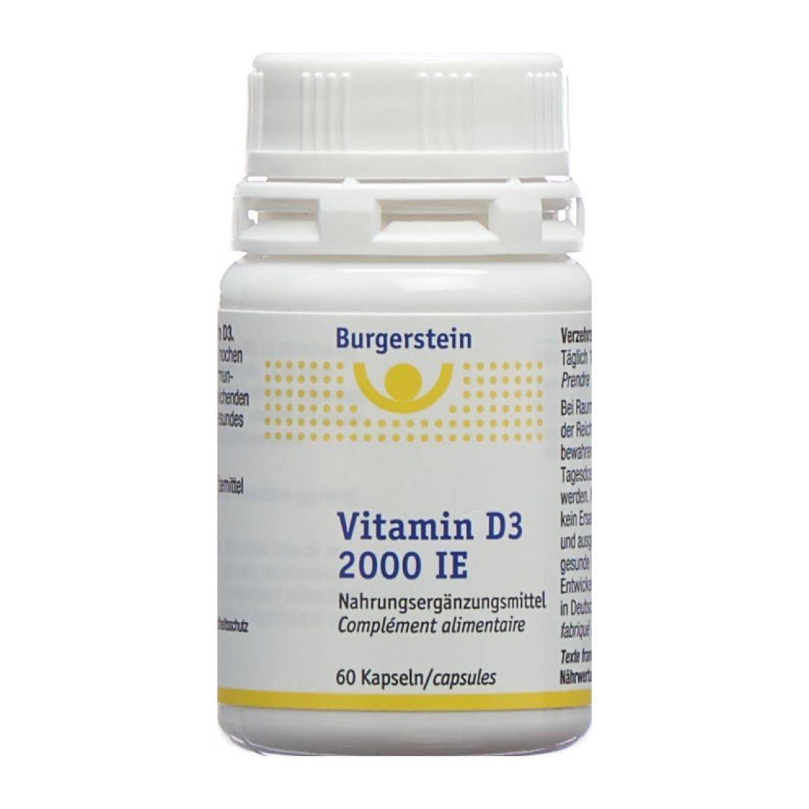 BURGERSTEIN Vitamine D3 gélules 2000 IE 60 pièces BURGERSTEIN Vitamine D3 gélules 2000 IE 60 pièces