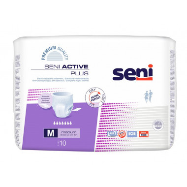 Seni Active Plus Pants Culotte à usage unique M respirante Tour de hanches 80-110cm 7 gouttes 10 pièces