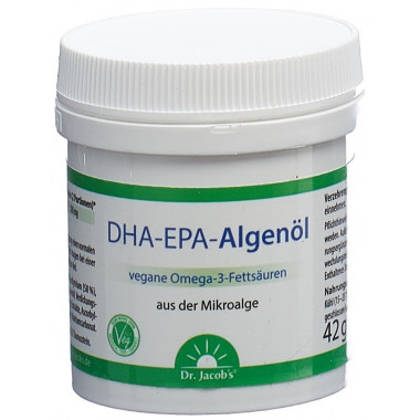 Gélules d'huile d'algues DHA-EPA Dr. Jacob's 60 pièces Gélules d'huile d'algues DHA-EPA Dr. Jacob's 60 pièces