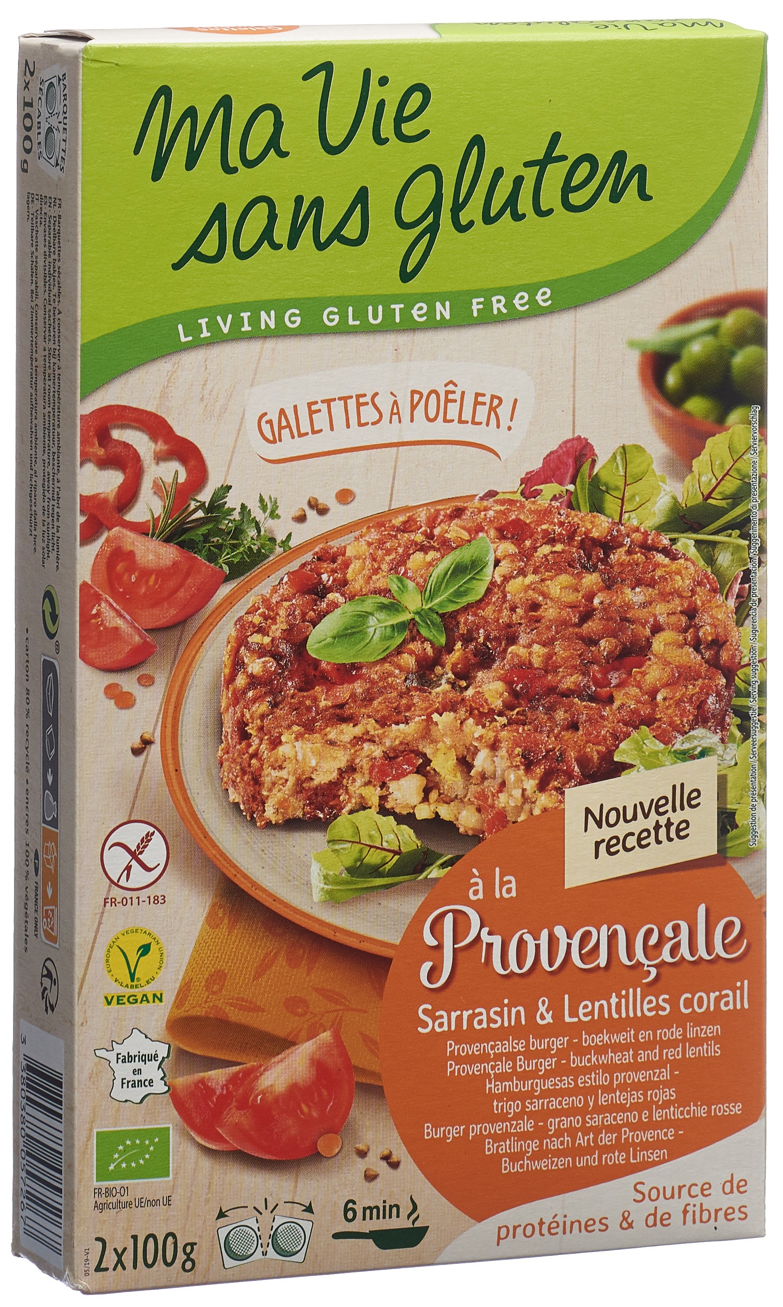 MA VIE S GLUT Rôtisserie tomate-rouge lentilles 2 x 100g