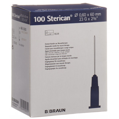 Aiguille Sterican 23G 0.60x60mm bleu Luer 100pcs Aiguille Sterican 23G 0.60x60mm bleu Luer 100pcs