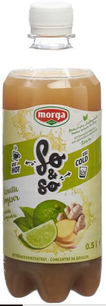 SO&SO Concentré de citron vert et de gingembre avec stévia Fl 5dl