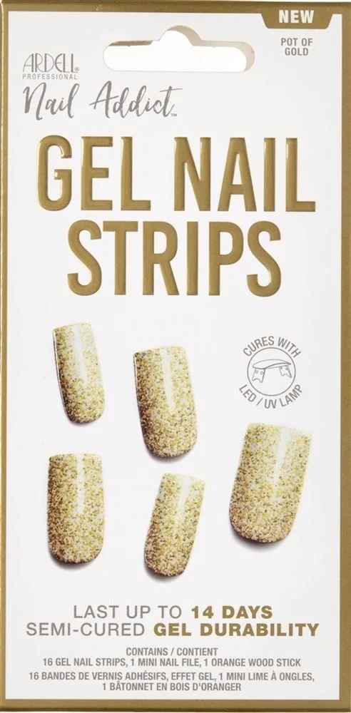 ARDELL Nail Addict Gel Strips Pot of Gold 16 pièces