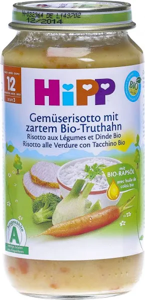HiPP Risotto aux légumes et à la dinde tendre 250g