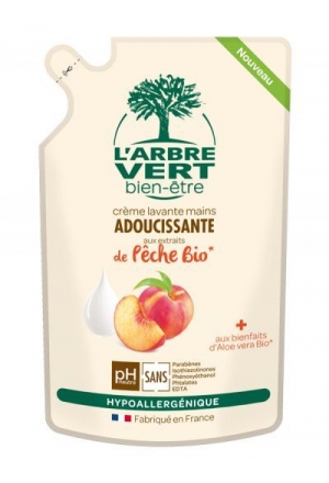 L'ARBRE VERT Savon écologique recharge pour les mains à la pêche biologique française btl 300ml