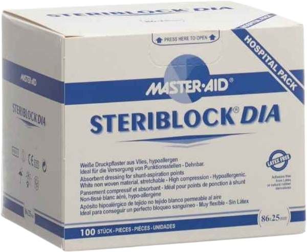 Pansement non-tissé STERIBLOCK 86x25mm stérile 100 pièces
