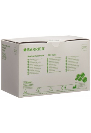 BARRIER Masques chirurgicaux Basic vert Type II Bandes 50 pièces BARRIER Masques chirurgicaux Basic vert Type II Bandes 50 pièces