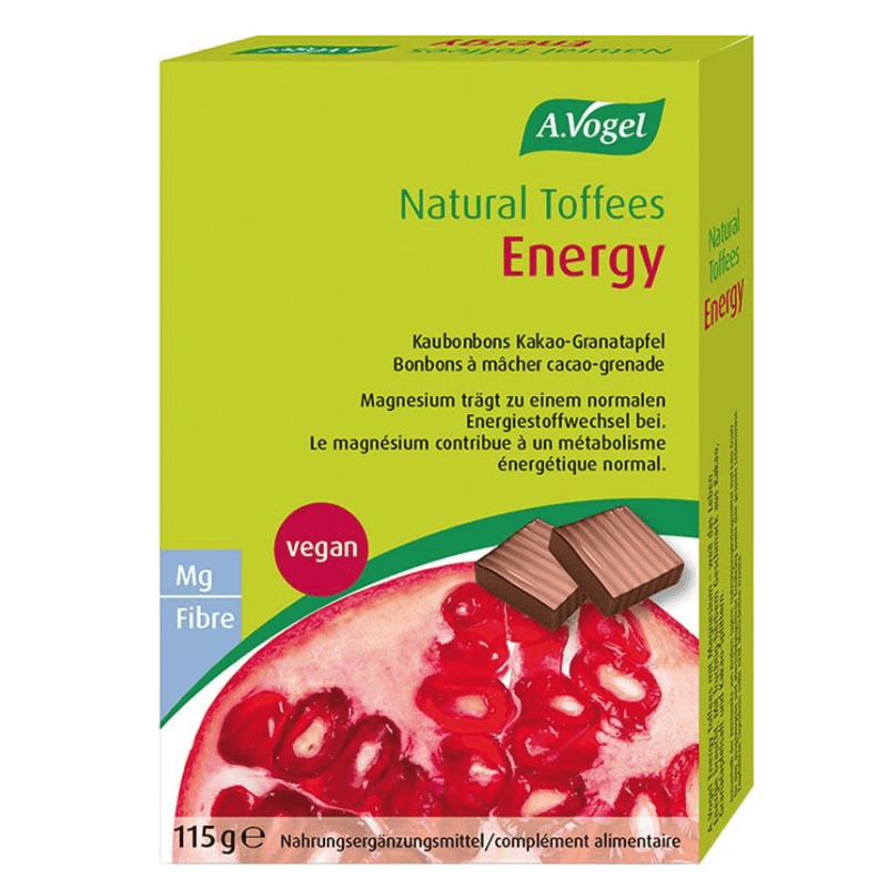 A. Vogel Natural Toffees Energy cacao et grenade 115g A. Vogel Natural Toffees Energy cacao et grenade 115g