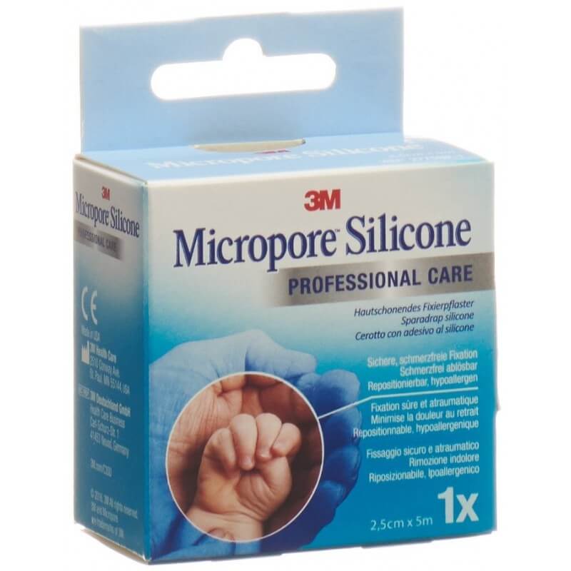 3M Micropore Silicone sparadrap 2.5cmx5m 3M Micropore Silicone sparadrap 2.5cmx5m