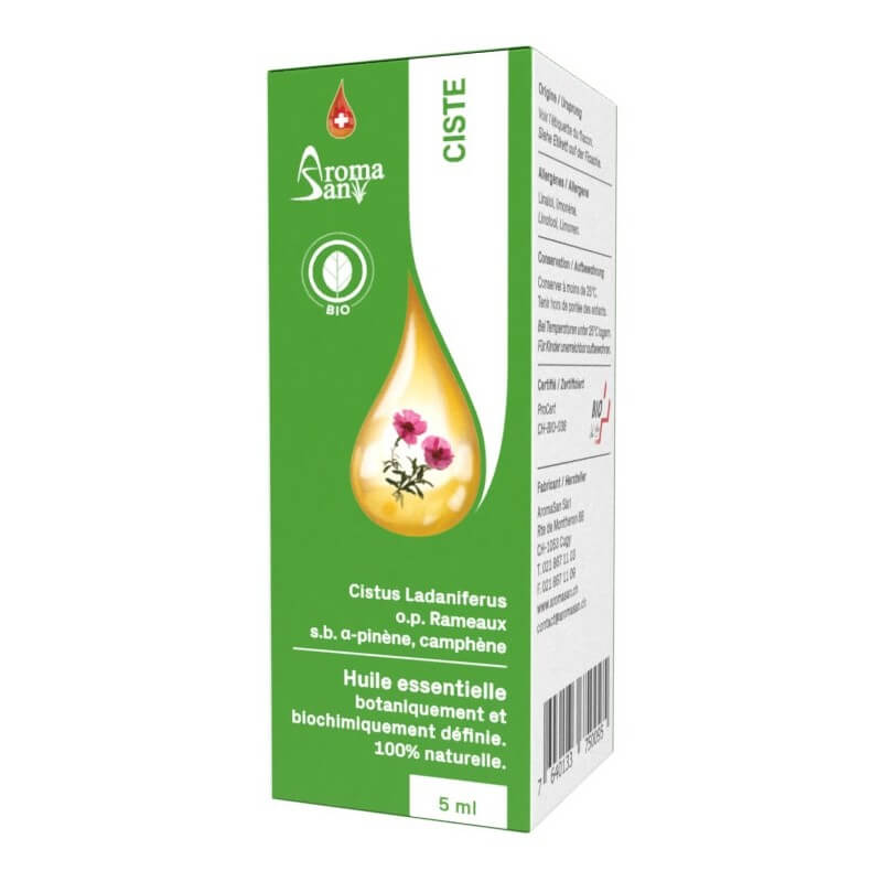 Huile essentielle de ciste Aromasan en boîte, bio 5ml Huile essentielle de ciste Aromasan en boîte, bio 5ml