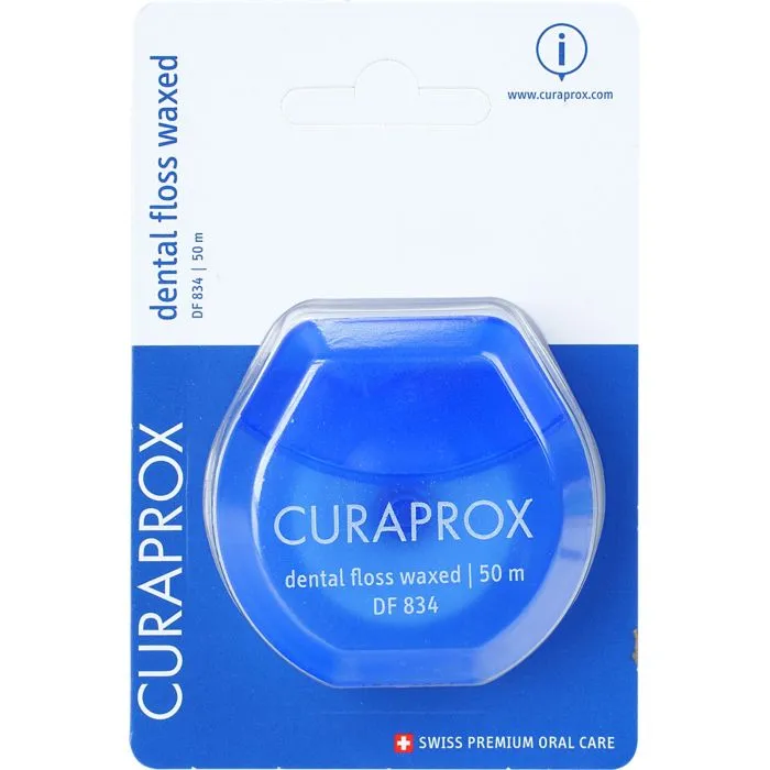Curaprox DF 834 fil dentaire 50m ciré menthe Curaprox DF 834 fil dentaire 50m ciré menthe