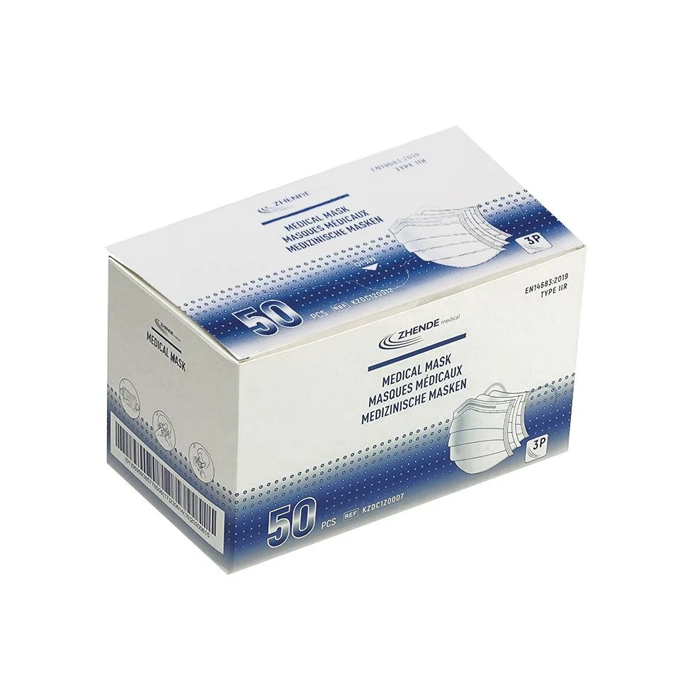 ZHENDE Masque médical type IIR non stérile 50 pièces