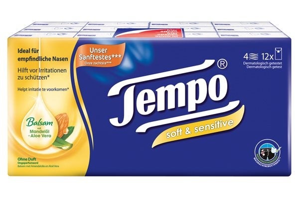 Tempo Mouchoirs soft&sensitive 12 x 9 pièces