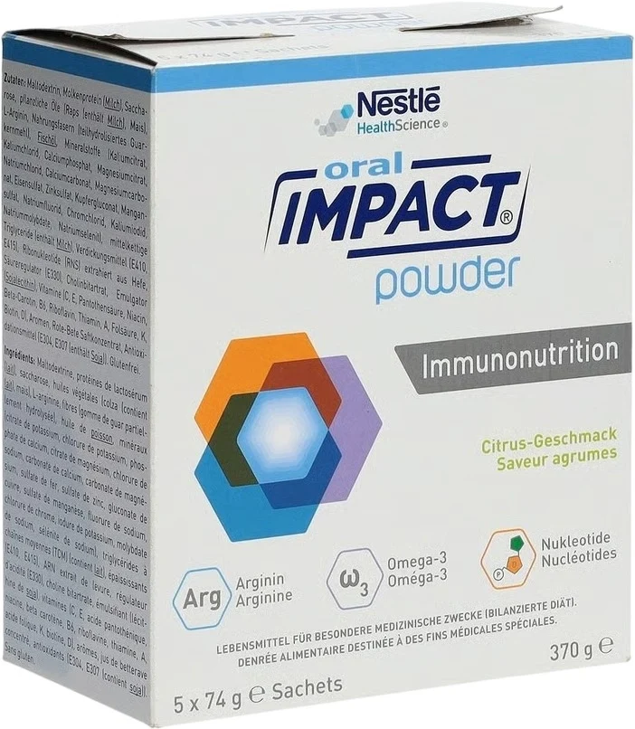 IMPACT ORAL Immunonutrition en poudre Citrus 5 x 74g