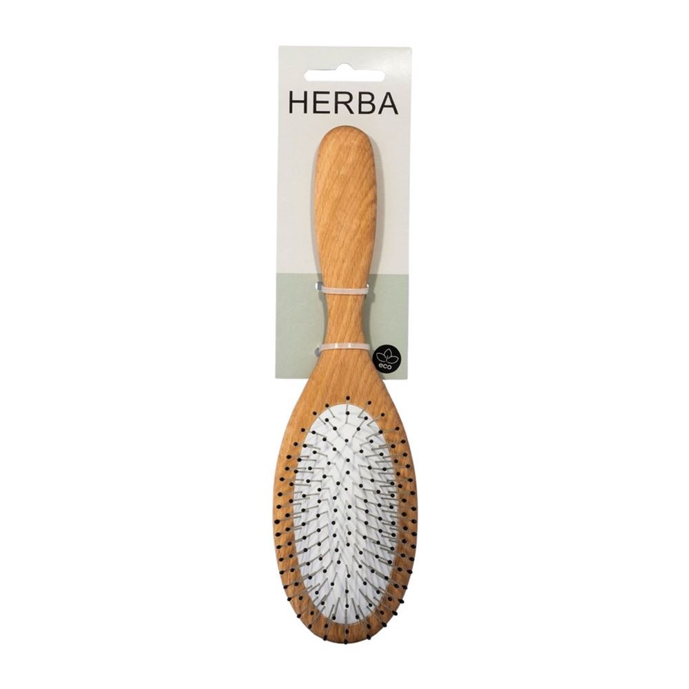 Brosse à cheveux HERBA Broches métalliques petit bois de hêtre FSC