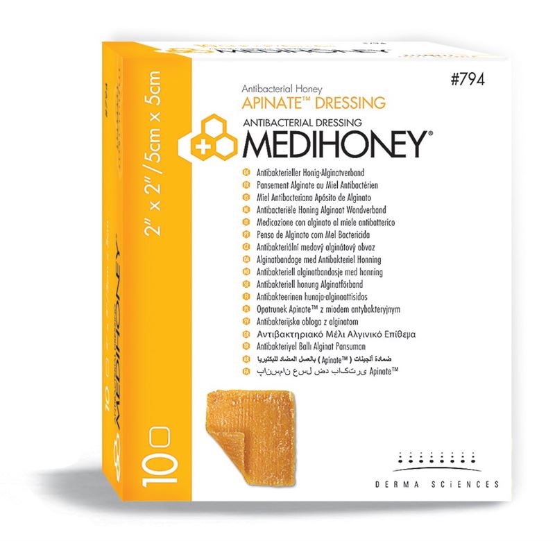MEDIHONEY Antibact Apinate Dressing 5x5cm 10 pièces