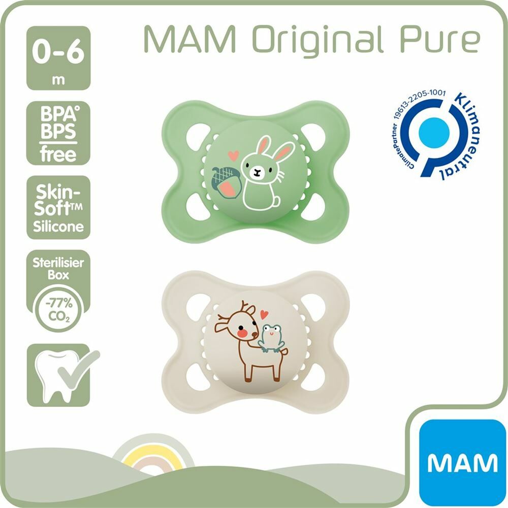 Sucette MAM Original Pure silicone 0-6 mois 2 pièces