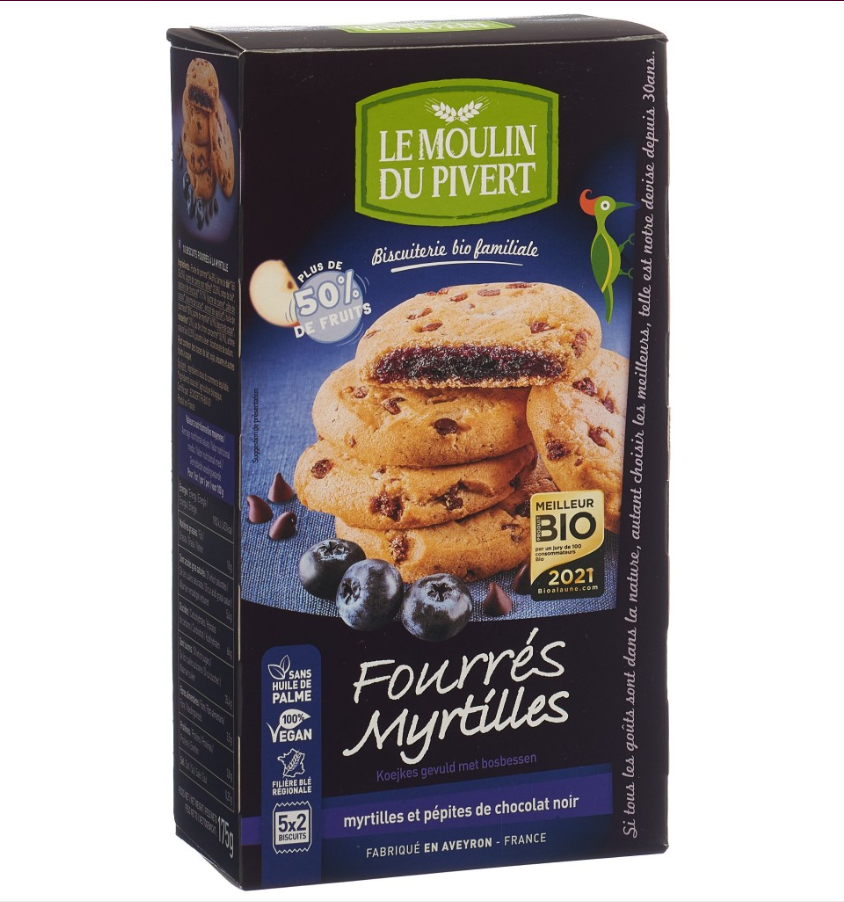 LE MOULIN DU PIVERT Cookies Fourrés Heidelb 175g