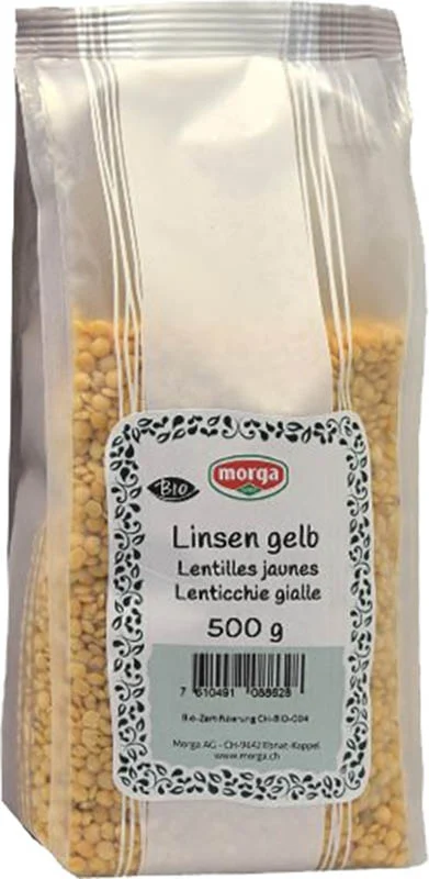 Lentilles Morga jaunes bio, sachet de 500 g