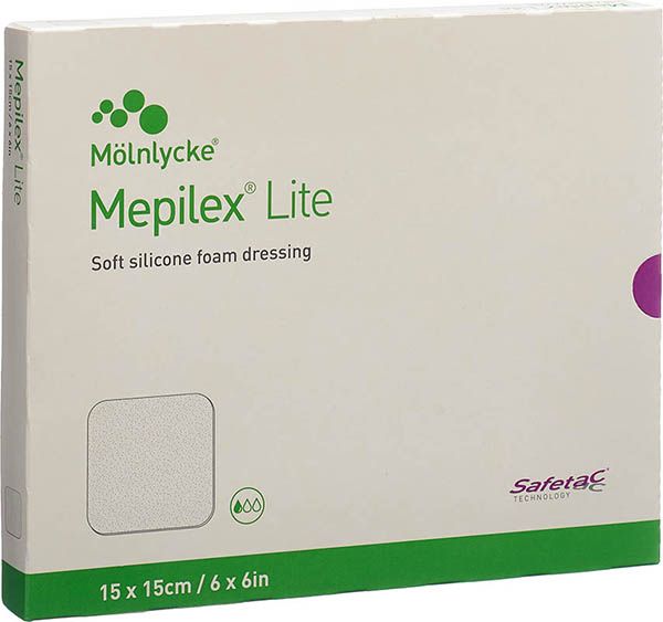 Mepilex Lite pansement absorbant 15x15cm Sil (n) 5 pièces