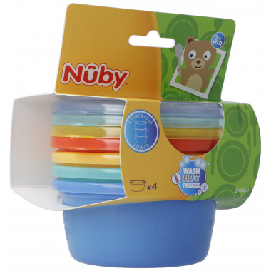 Nuby set de bols à bouillie 240ml 4 pièces