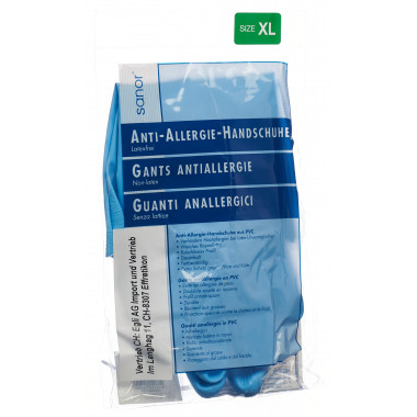 Sanor Gants antiallergiques PVC XL bleu 1 paire