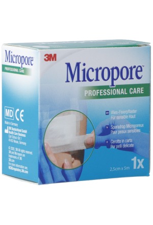 3M Micropore Pansement adhésif non-tissé sans distributeur 25mmx5m blanc refill 3M Micropore Pansement adhésif non-tissé sans distributeur 25mmx5m blanc refill
