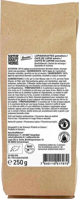 NaturKraftWerke Café au lupin Demeter, sachet de 250 g