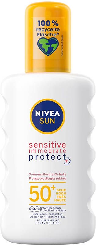 Nivea Sun Sensitive Immediate Protect Spray solaire FPS 50+ Protection contre les allergies solaires 200ml Nivea Sun Sensitive Immediate Protect Spray solaire FPS 50+ Protection contre les allergies solaires 200ml
