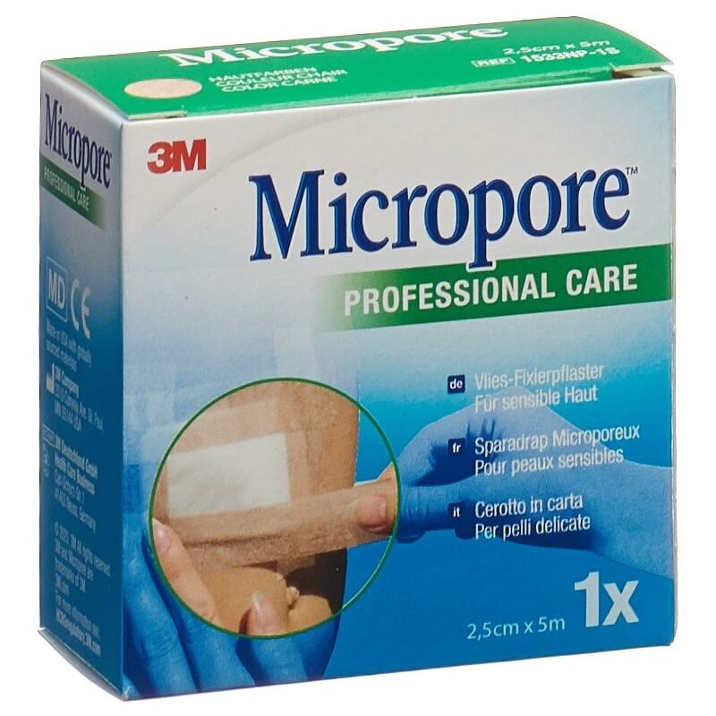 3M Micropore Pansement adhésif non-tissé sans distributeur 25mmx5m couleur chair refill 3M Micropore Pansement adhésif non-tissé sans distributeur 25mmx5m couleur chair refill