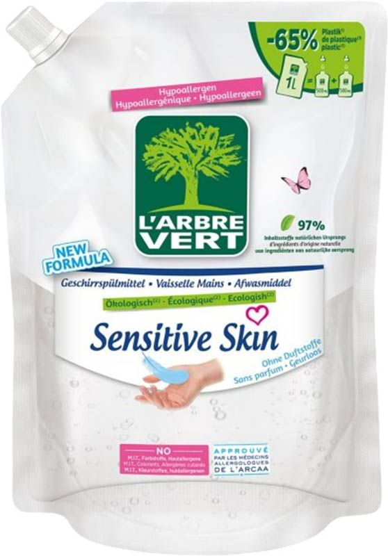 L'ARBRE VERT Recharge lave-vaisselle Sensitive Skin 1lt