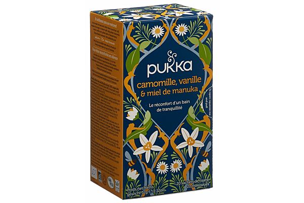 Pukka Camomille Vanille & Miel de Manuka Thé bio Btl 20 pièces Pukka Camomille Vanille & Miel de Manuka Thé bio Btl 20 pièces