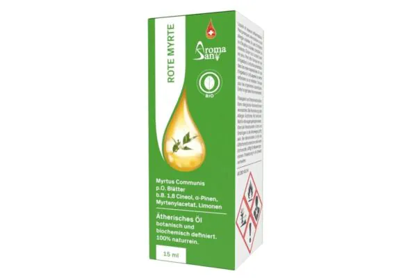 Huile essentielle de myrte AromaSan en boîte, bio 15ml Huile essentielle de myrte AromaSan en boîte, bio 15ml