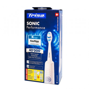 Brosse à dents sonique Trisa Sonic Performance Promo avec 5 recharges Brosse à dents sonique Trisa Sonic Performance Promo avec 5 recharges